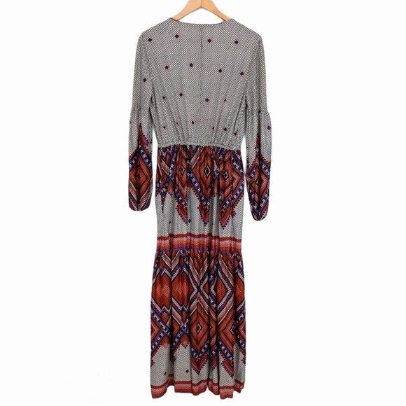 Vintage Van Raalte 70s Tiered Midi Print Dress 14 - Picture 4 of 13